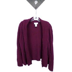 Talbots Petites Women's Cable Knit Shawl Collar Long Sleeve  Sweater Cardigan XL